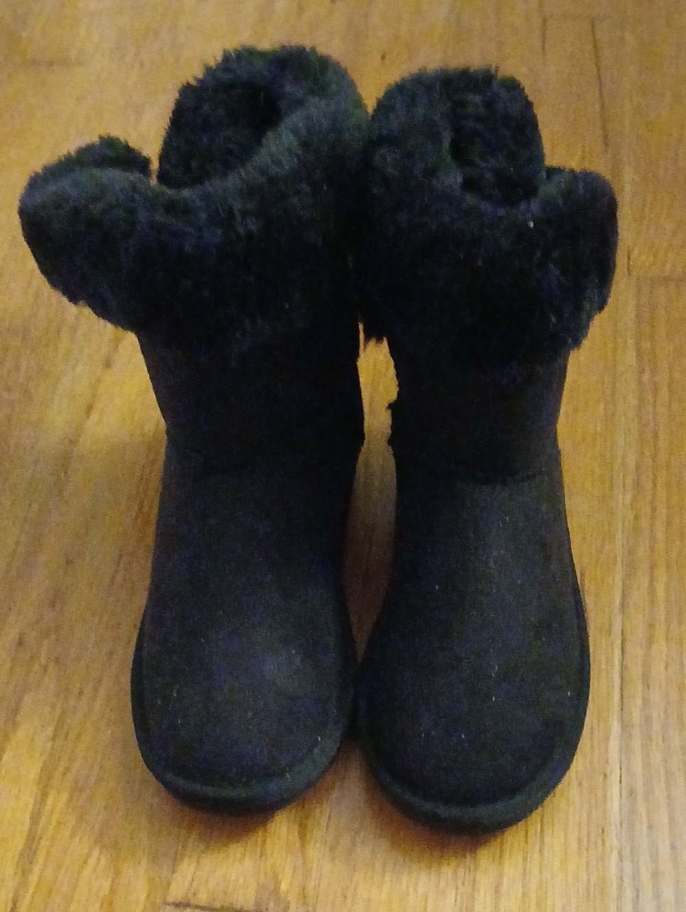 Apres Little Girls Black Velcro Felt Boots Size 3 Youth.